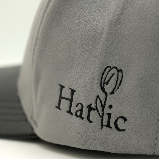 Grey suede H logo cap