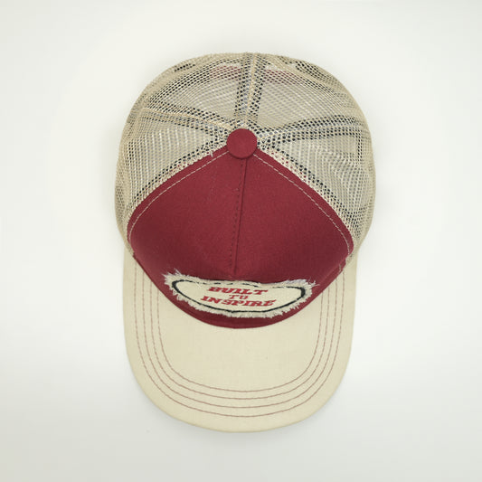 Distressed build to inspire trucker cap