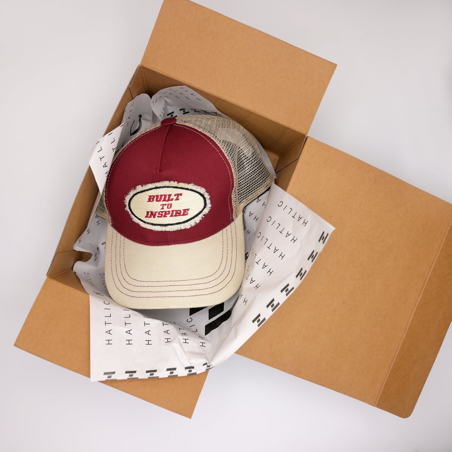 Distressed build to inspire trucker cap