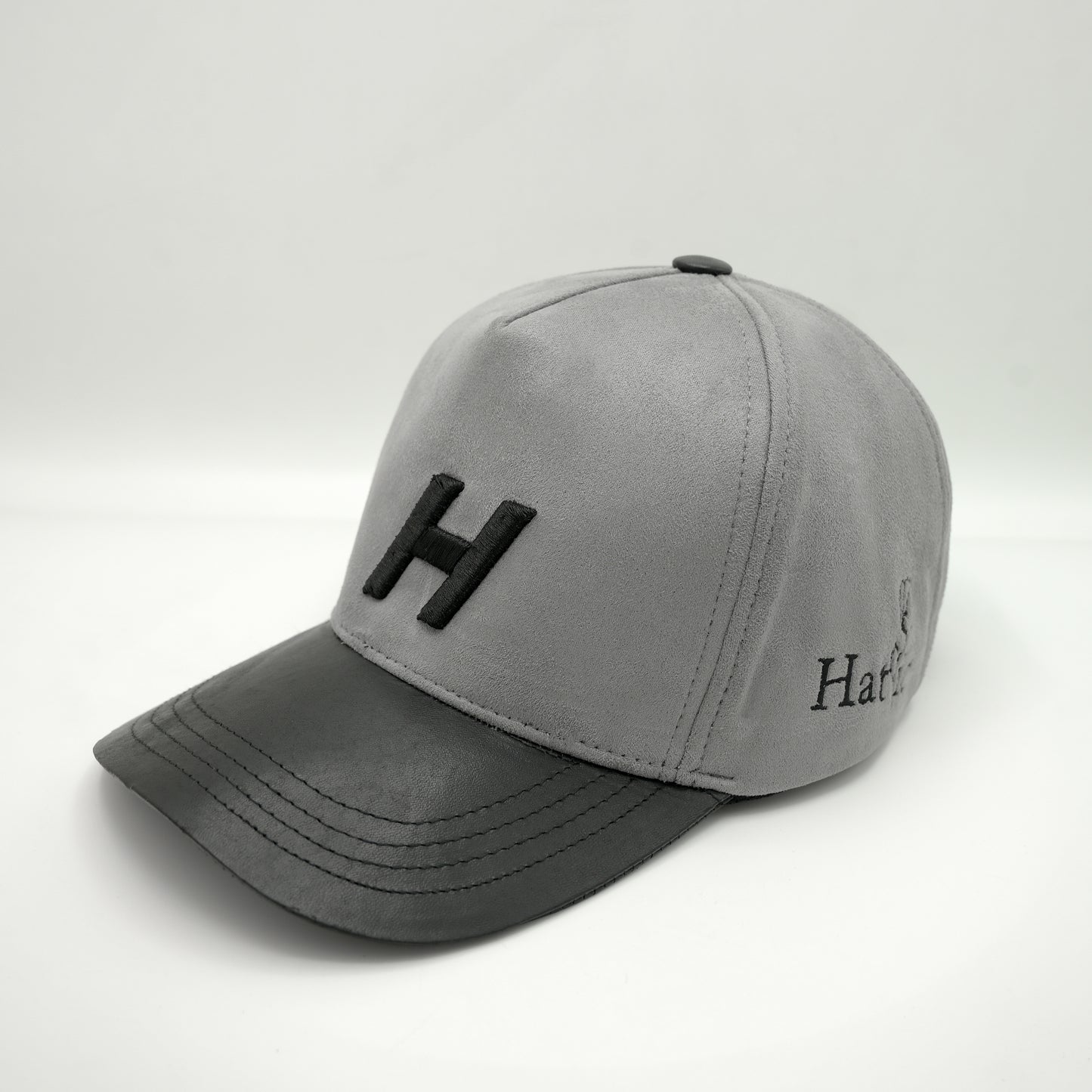 Grey suede H logo cap