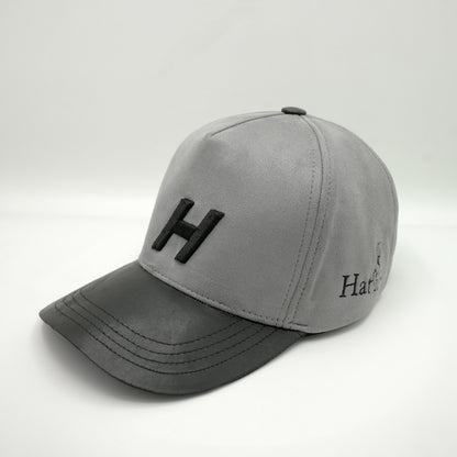 Grey suede H logo cap