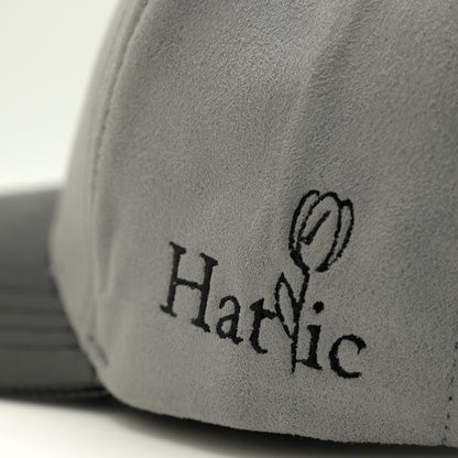 Grey suede H logo cap