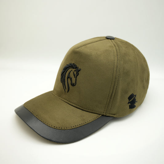 stallion suede leather cap